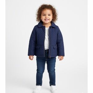 Gymboree Navy Quilted‎ Jacket Girls Size 5/6 Lightweight Zip Up Coat